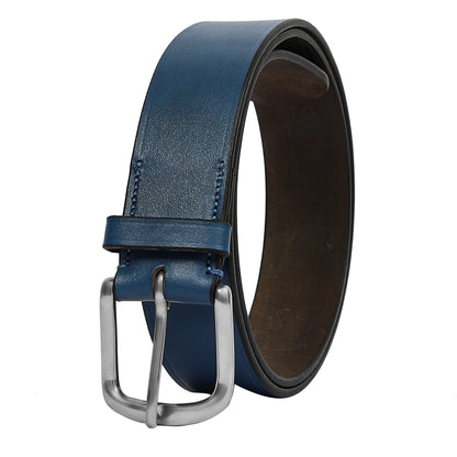 Blue Plain leather belt