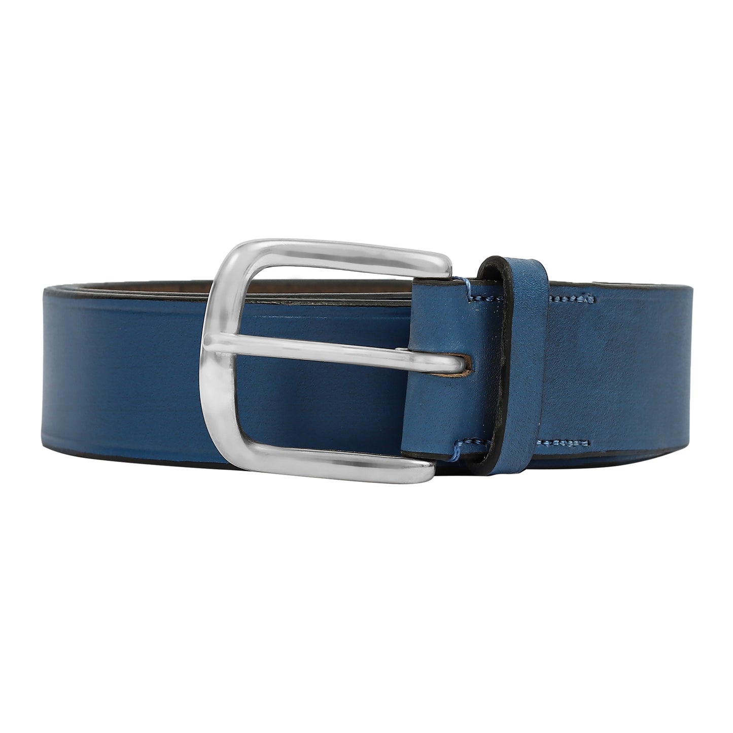 Blue Plain leather belt