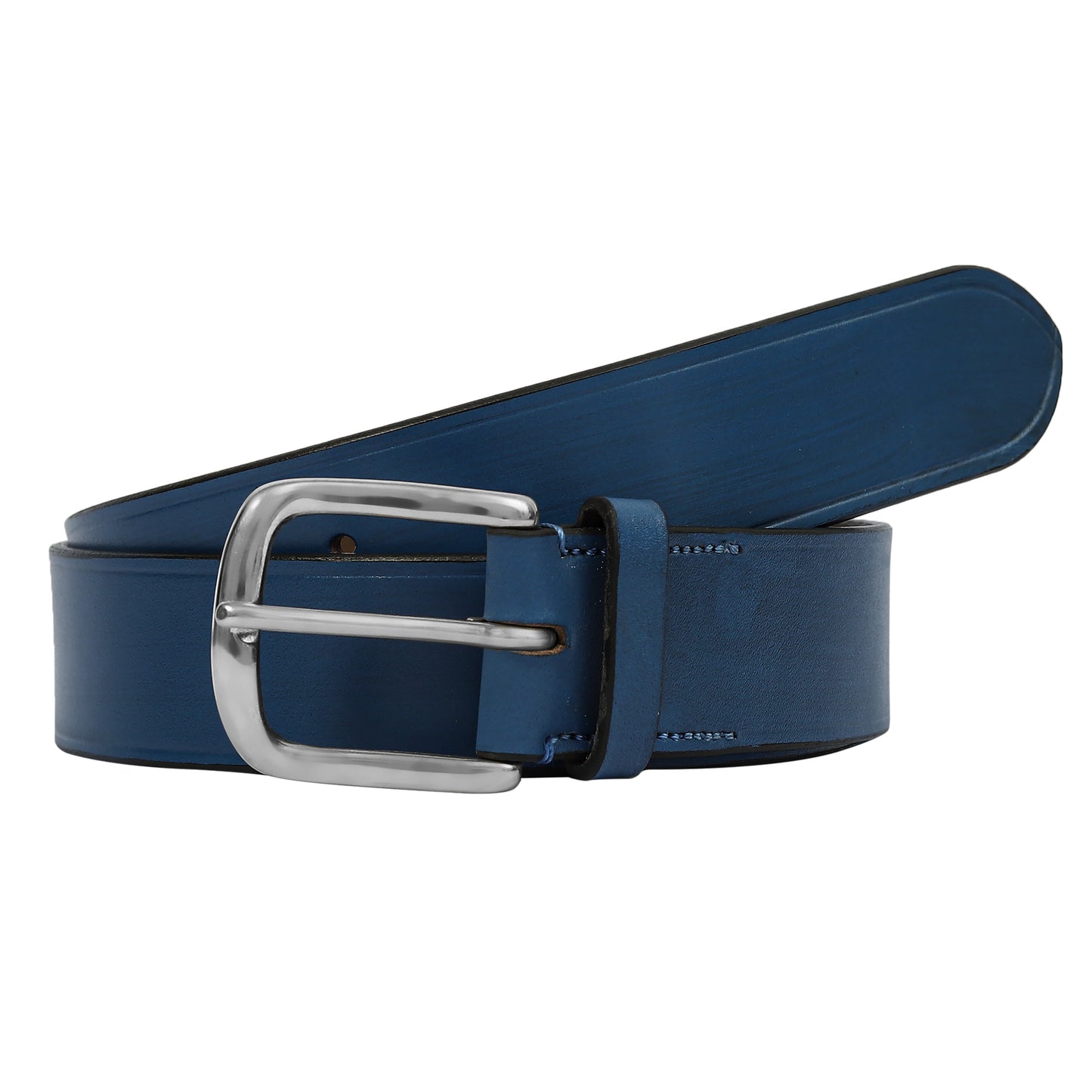 Blue Plain leather belt