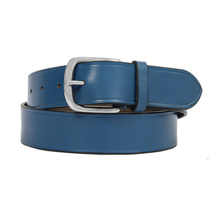 Blue Plain leather belt