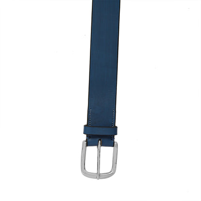 Blue Plain leather belt