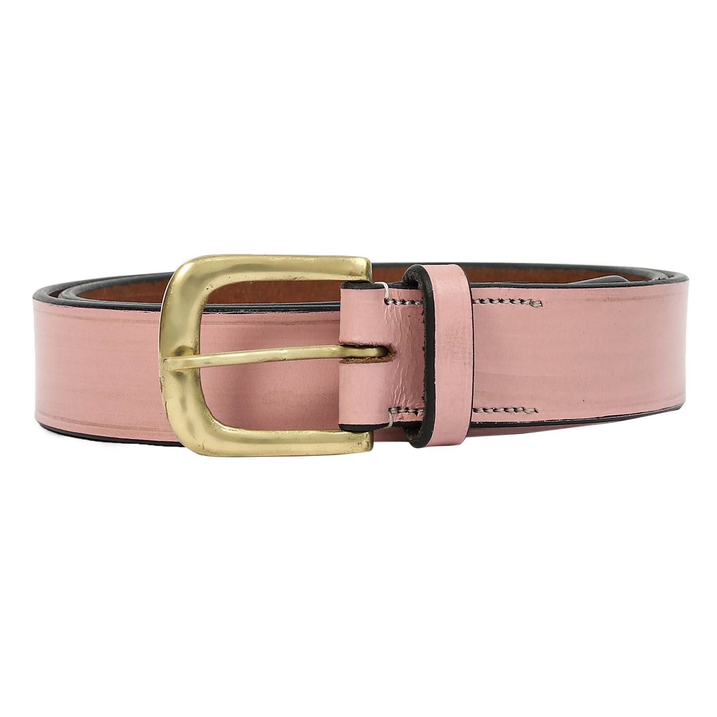 Pink Plain leather belt