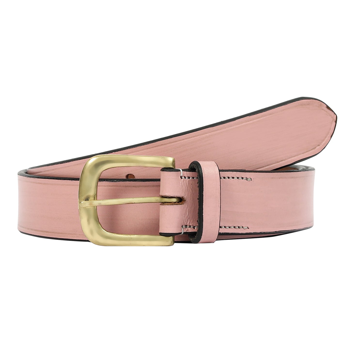 Pink Plain leather belt