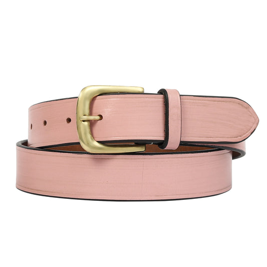 Pink Plain leather belt