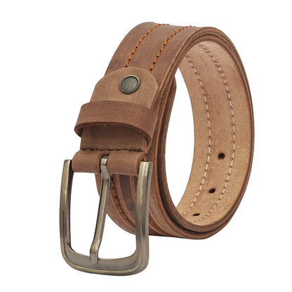 Criterion Brown Leather Belt, 100% Leather Belt